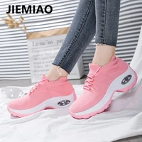 jiemiao new womens walking shoes sock sneakers platform nursing shoes fashion non slip knited casual loafers size 35 42