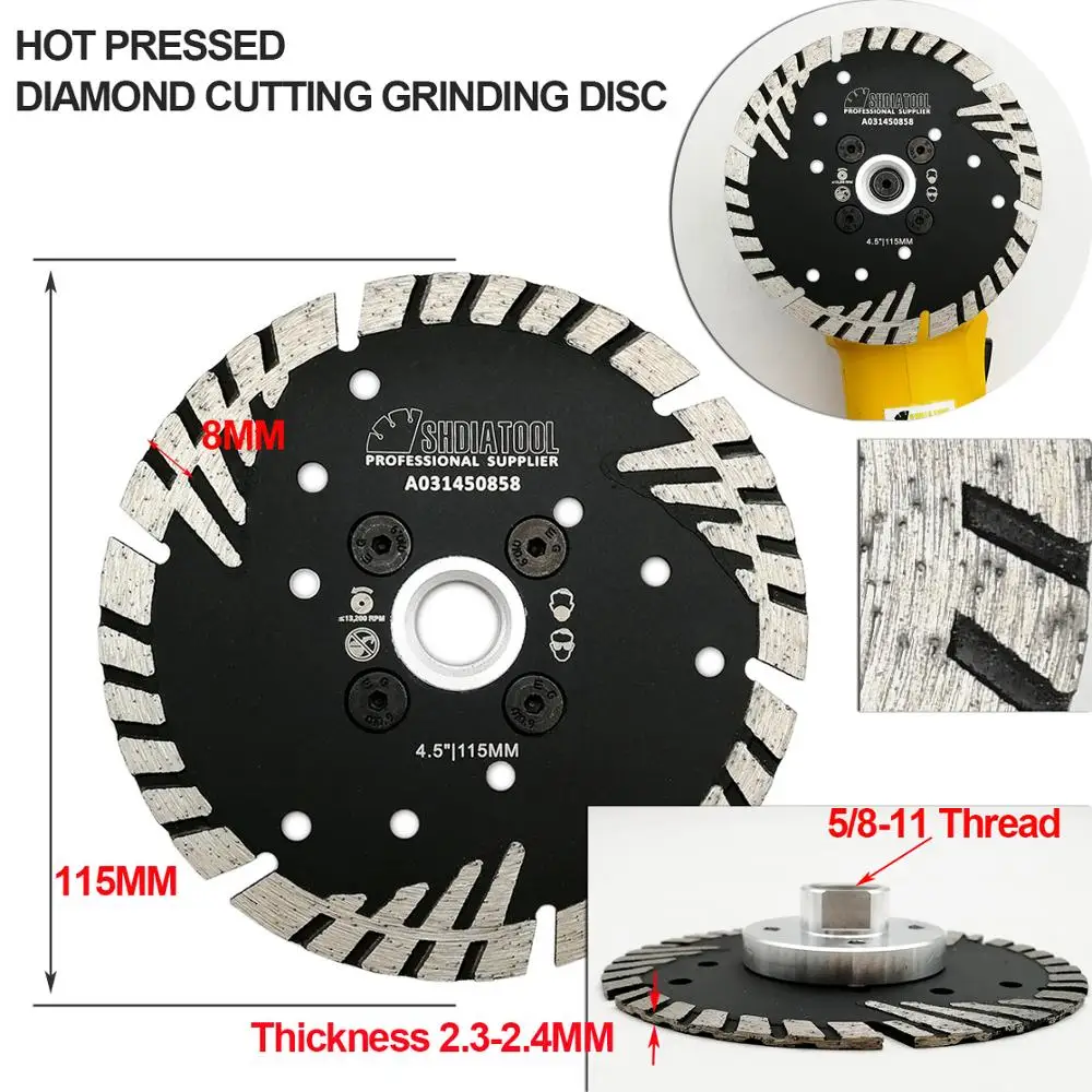 SHDIATOOL 1 шт. горячепрессованный алмазный турбо-лезвие косой защиты зубов режущий