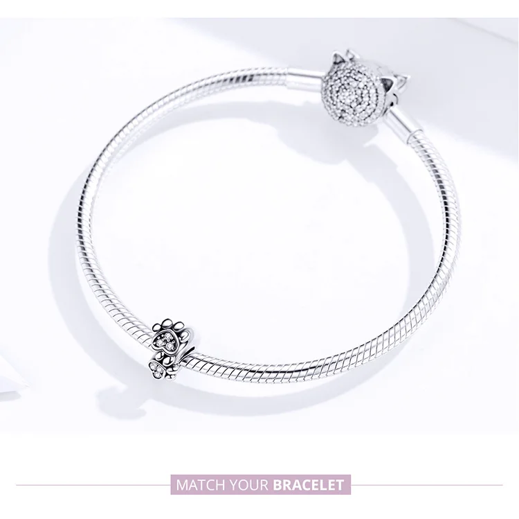INBEAUT,, подлинный 925 пробы, серебряный, лебедь, дракон, кошка, лапа, собака, талисманы, Подходит для Пандора, браслет, животное, бусины, европейские ювелирные изделия