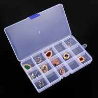 adjustable transparent plastic storage box for terminal small component jewelry tool box bead pills organizer nail art tip case