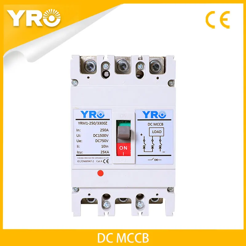 

DC 3P 250A Moulded Case Circuit Breaker Switch MCCB Solar Battery Main Switch Solar battery protector Car charging pile isolator