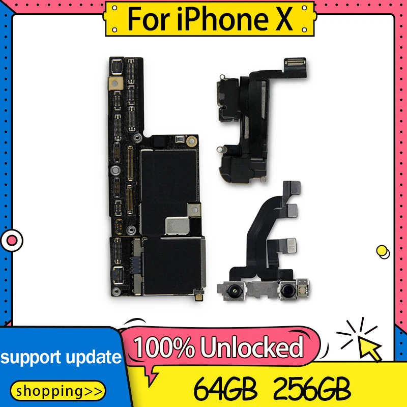 Материнская плата для iPhone X полностью разблокированная с идентификацией лица/без