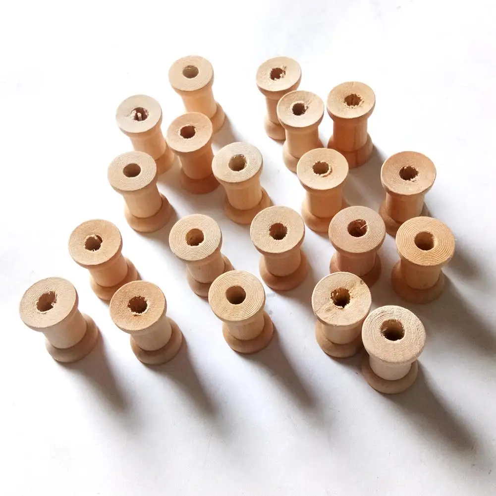 Пустотелые деревянные катушки 20 шт. органайзер для шитья лент шпагата