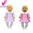 Детская кукольная одежда, кружевной воротник с леггинсами, 18 дюймов, кукольная блузка для девочек, рубашка с длинными чулками, детский подарок