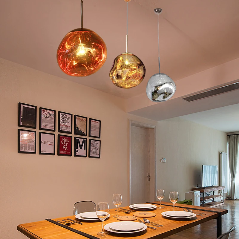 Современные стеклянные подвесные светильники потолочные из расплавленной лавы