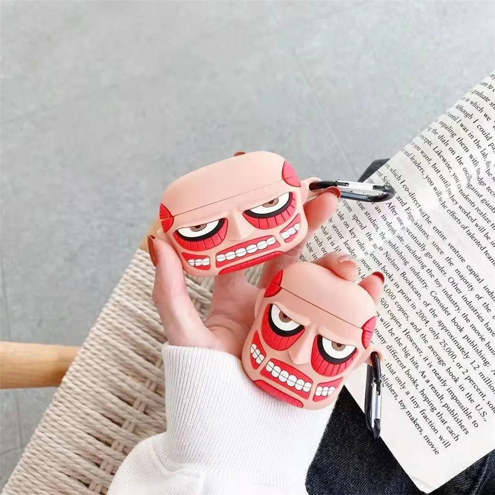 

Japan Anime Attack on Titan Colossal Titan Wireless Bluetooth Earphone Case For AirPods Pro 2 1 3D soft silicon Headset cover