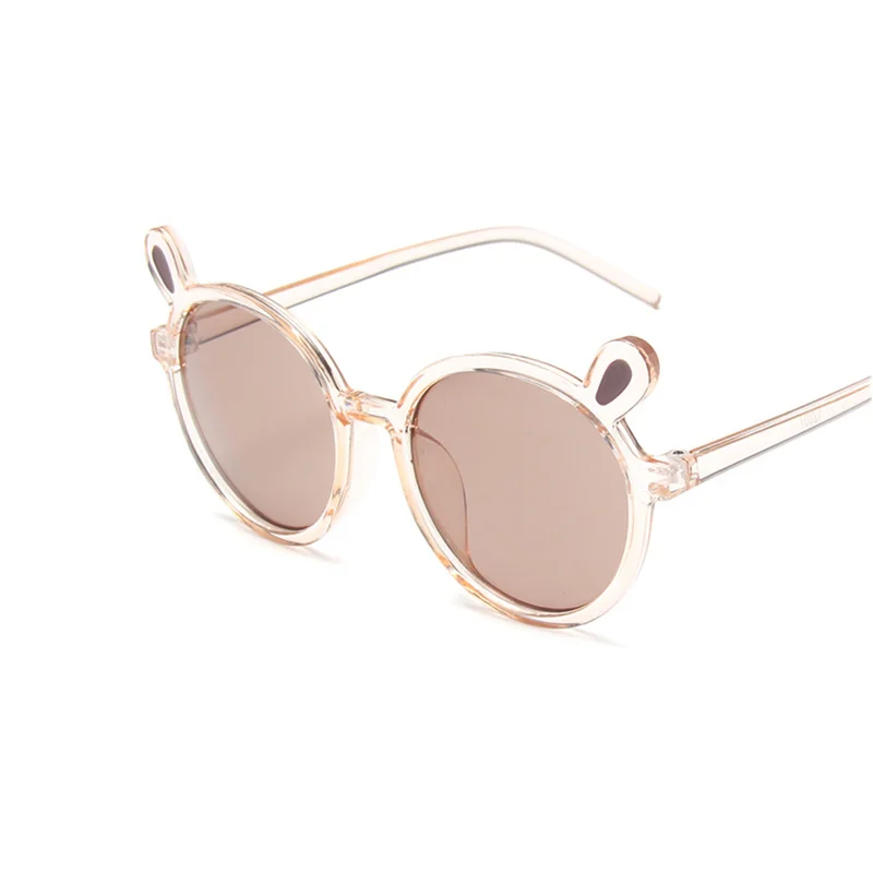 

New Trend Children Sunglasses Cute Cartoon Bear Ear Glasses Transparent Round Boys Girls Sun Glasses Mirror Kids Glasses