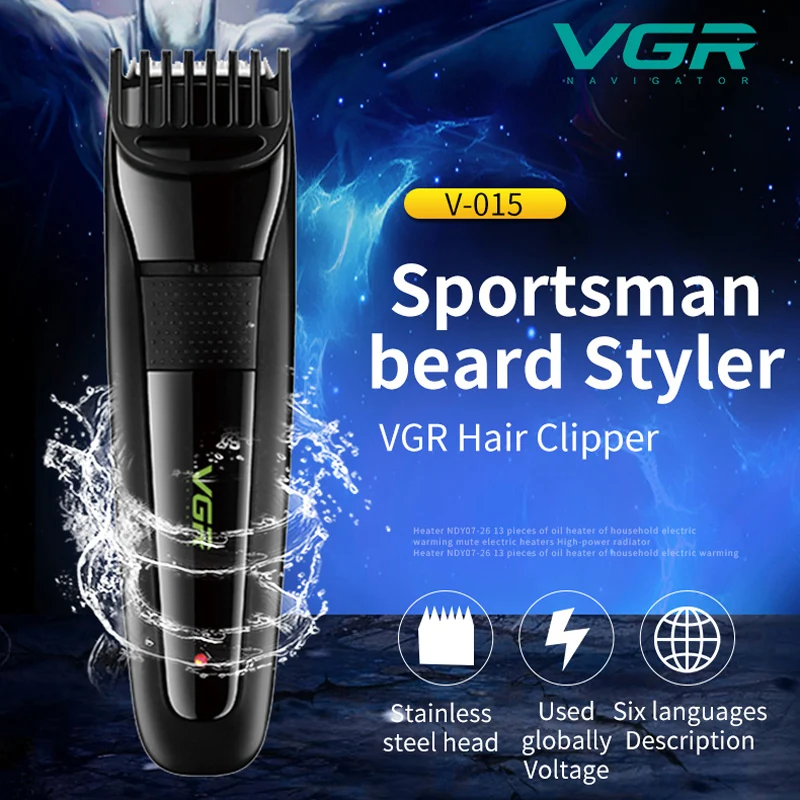 VGR брендовый профессиональный электрический триммер для волос USB перезаряжаемая