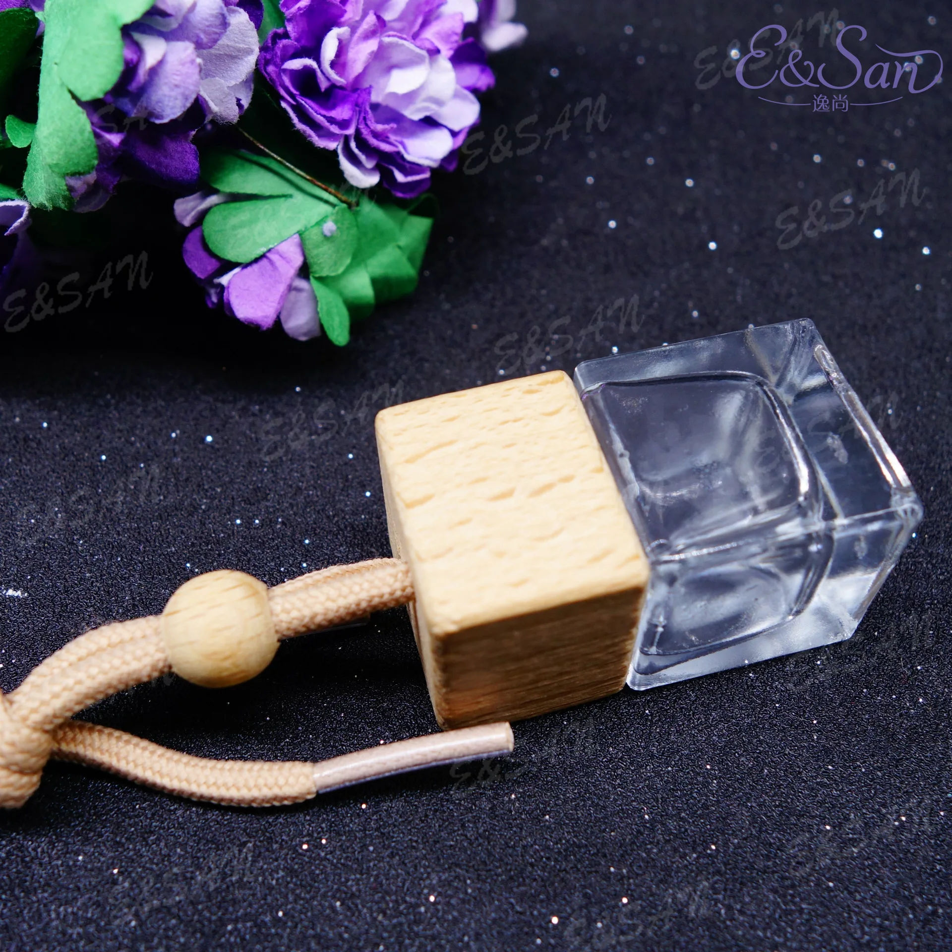 100 шт./лот 6 мл популярная прозрачная квадратная Подвеска для автомобиля с крышкой