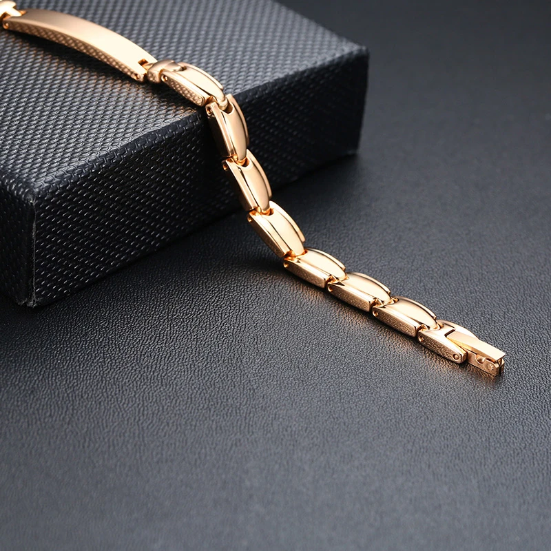 Титановый терапевтический браслет розовый золотой тон лечебный германий