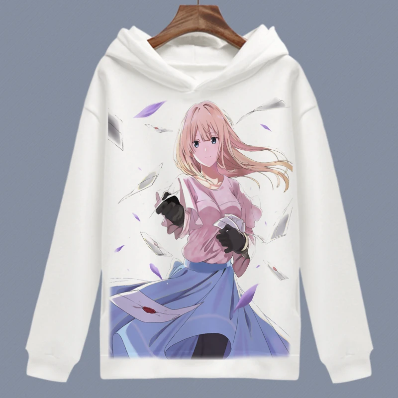 Фиолетовый Evergarden Косплей Толстовка с капюшоном и героями мультфильмов