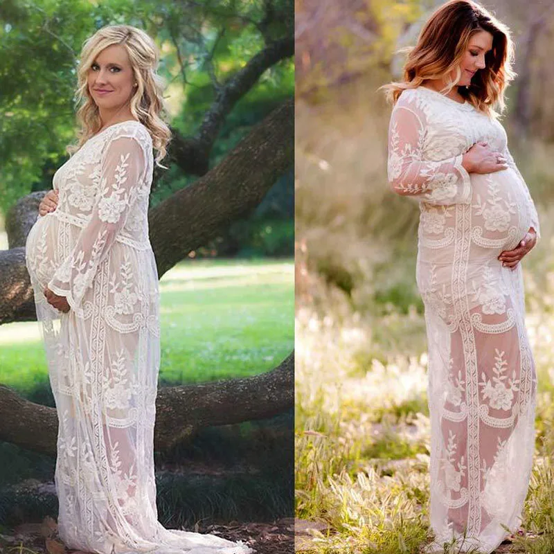 Кружевное Макси-платье для беременных Одежда платья реквизит фотосессии по