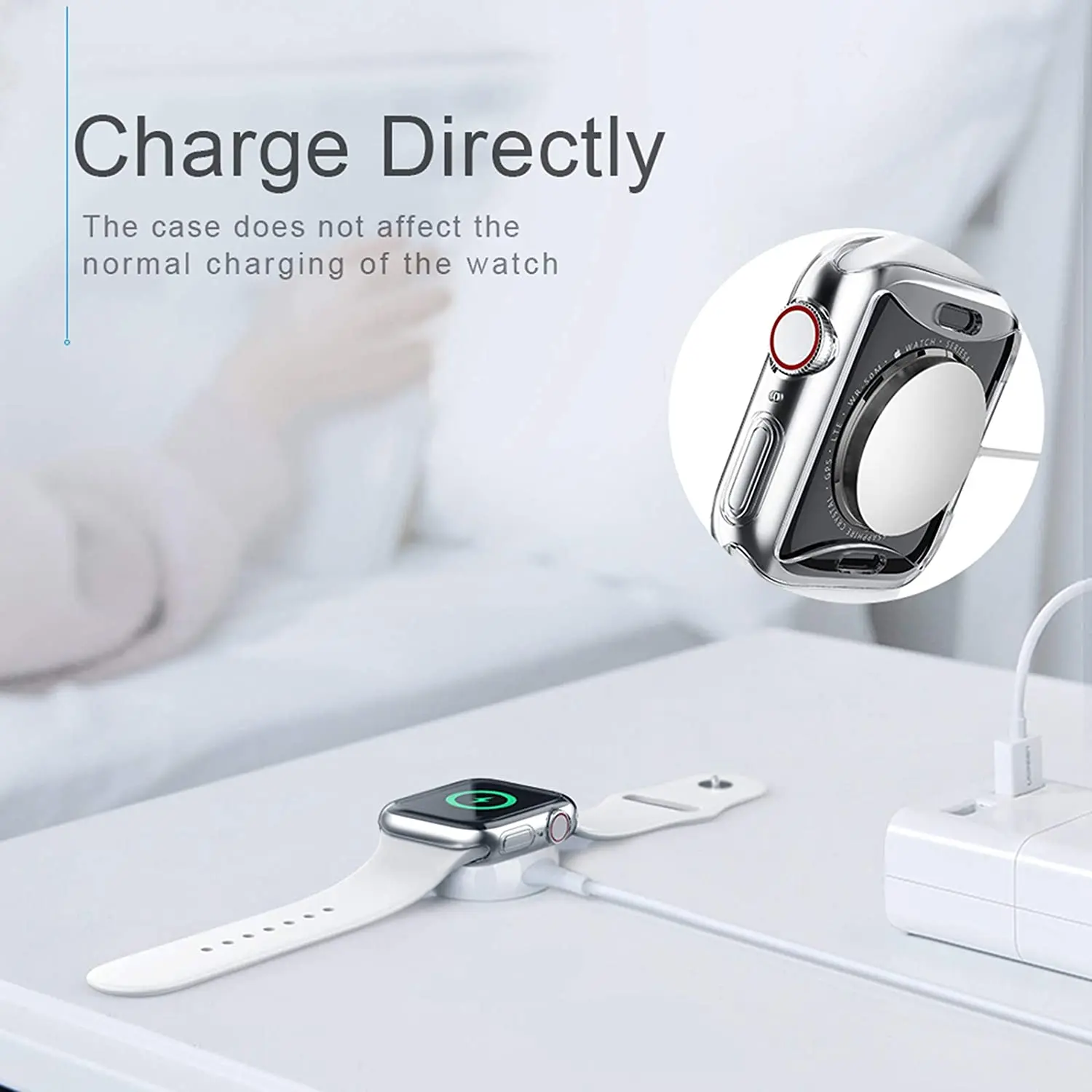 Чехол для Apple Watch SE 6 5 4 3 2 Band 44 мм 40 42 38 защита экрана силиконовая защитная | Наручные