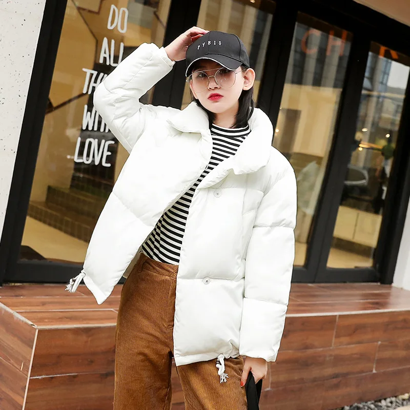 Осенне зимняя куртка женская парка s Mujer 2019 модное пальто просторное с воротником