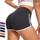 Шорты женские спортивные с высокой талией, эластичные штаны для фитнеса, Одежда большого размера, леггинсы для тренировок в тренажерном зале и йоги, трико с карманами