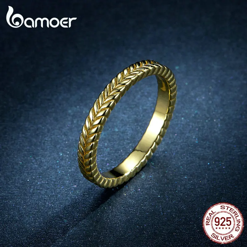 Женское минималистичное кольцо bamoer простое штабелируемое из серебра 925 пробы