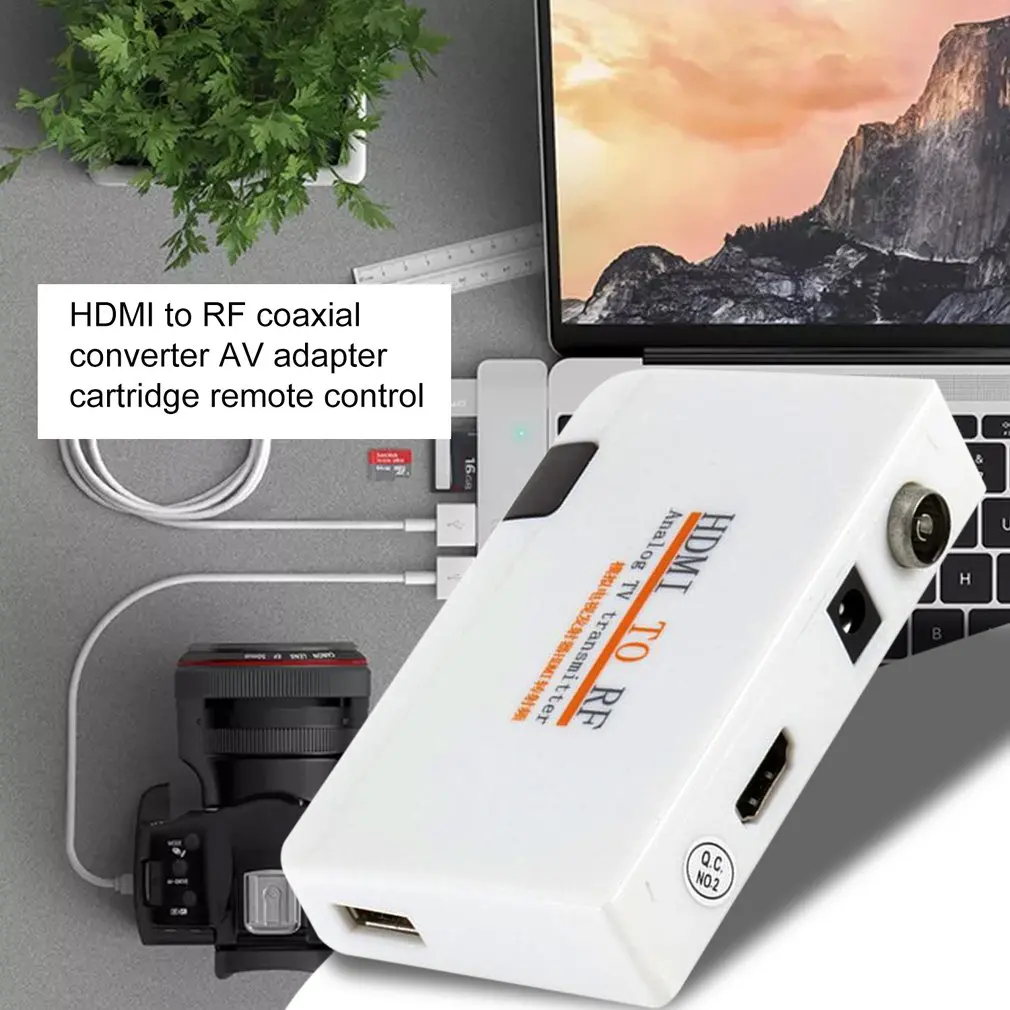 HDMI к РЧ коаксиальный преобразователь AV адаптер коробка ж/пульт дистанционного