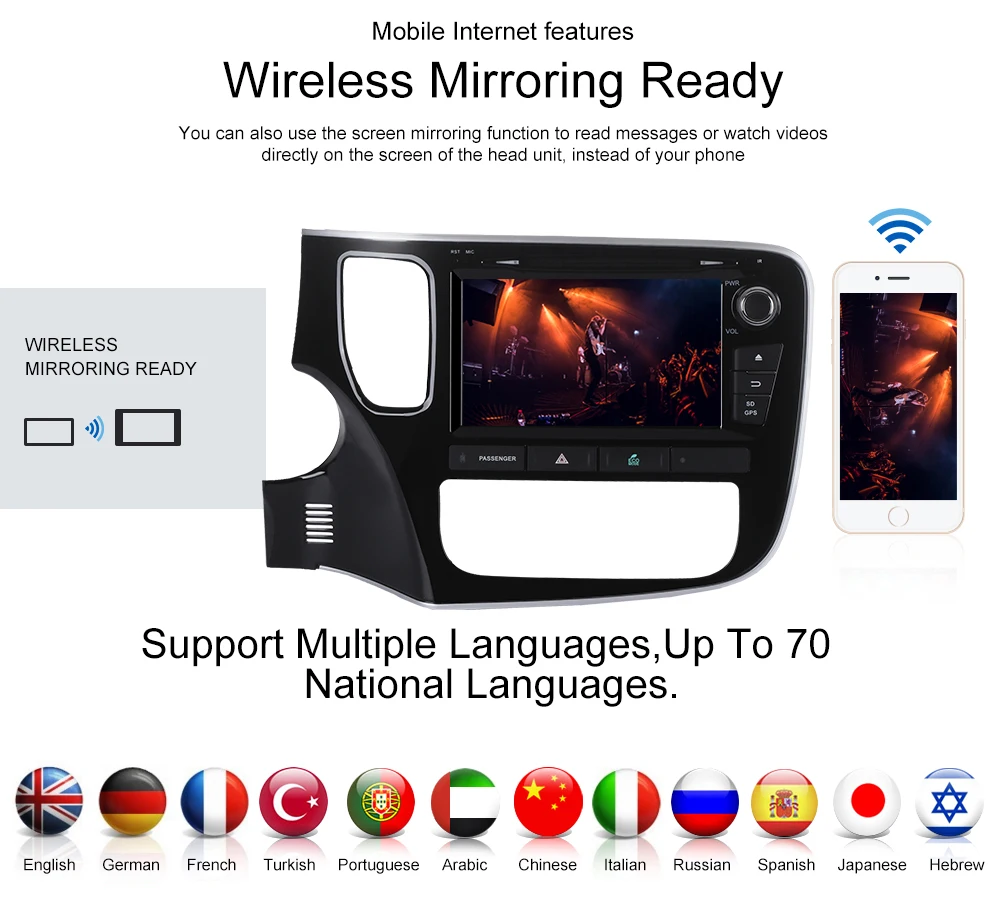 Dasaita " Android 8,0 Восьмиядерный Автомобильный gps для Mitsubishi Outlander dvd-плеер стерео Авто радио головное устройство Мультимедиа Видео