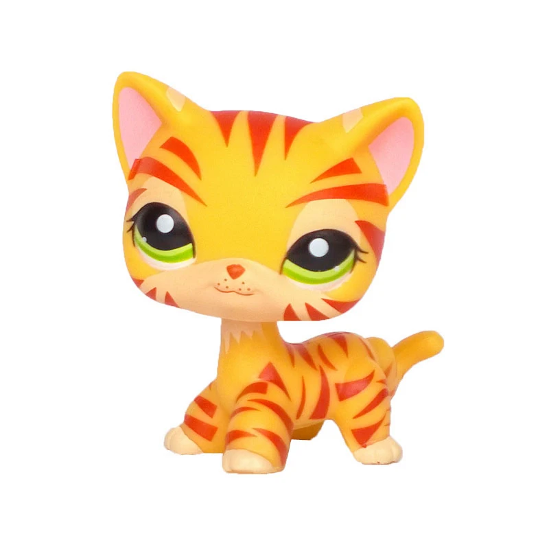 

2020 Rare Pet Shop Lps Toys Cat #886 Little Short Hair Standing Cream Stripe Kitty With Blue Diamond Eyes Original Free Shipping