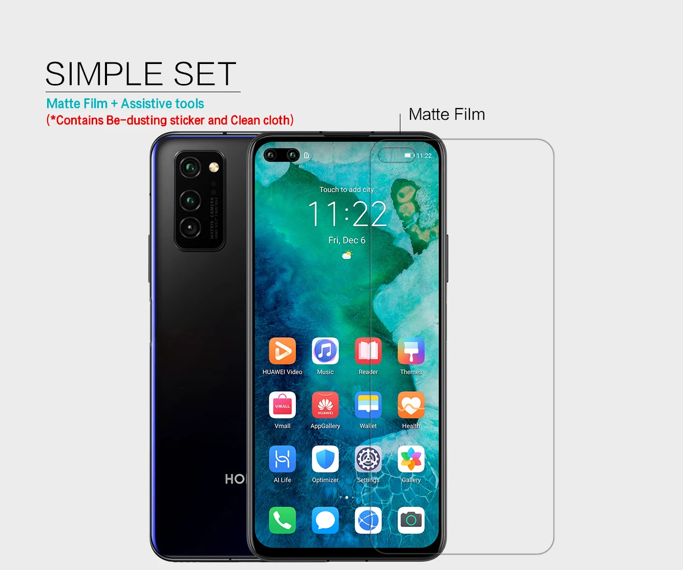 Матовая защитная пленка для Huawei Honor V30 Pro Nillkin прозрачная устойчивая к царапинам