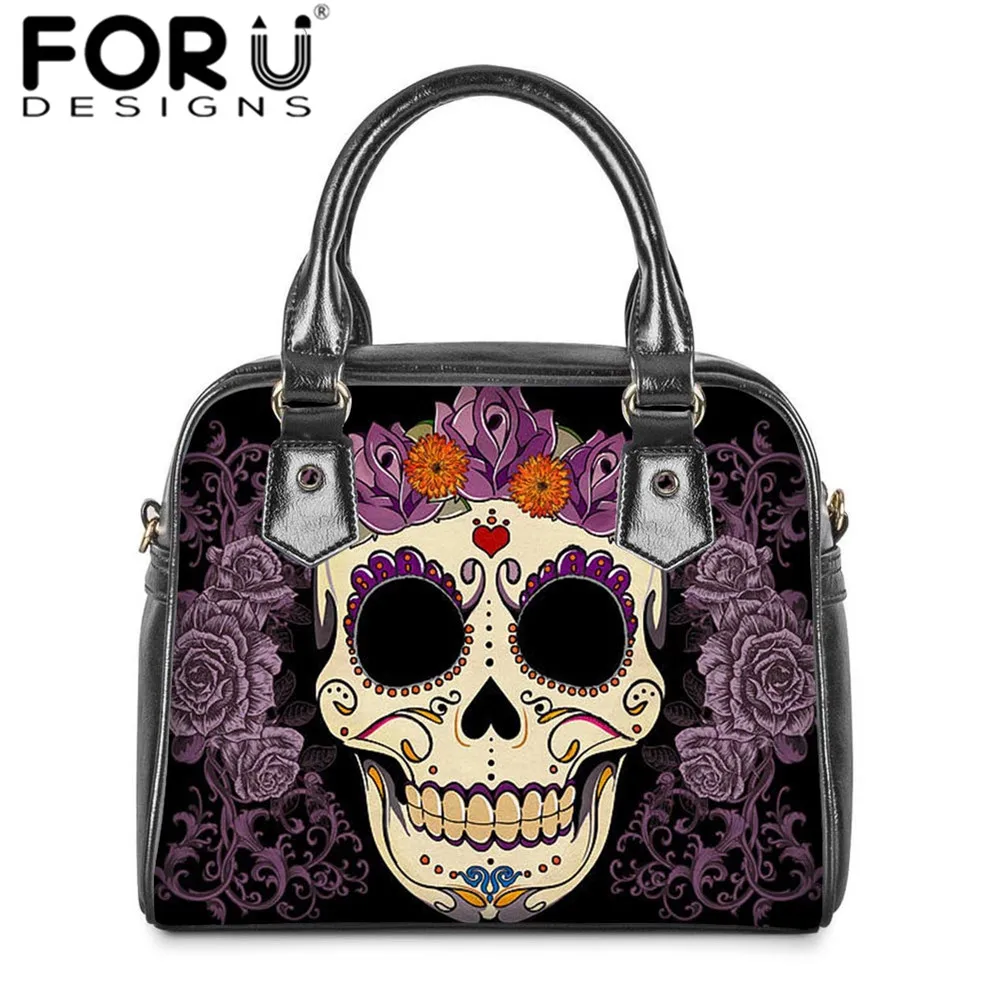 FORUDESIGNS/сахарный череп розы узор Для женщин Роскошные Сумки Повседневное Женская