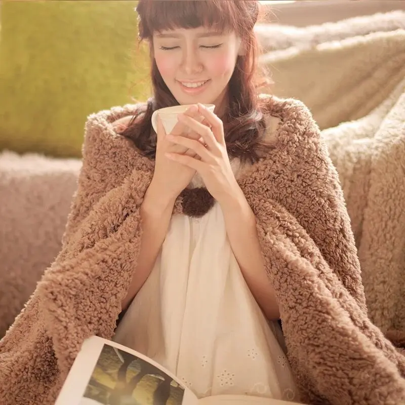 Толстое теплое Флисовое одеяло зимнее для спальни весна постельное белье