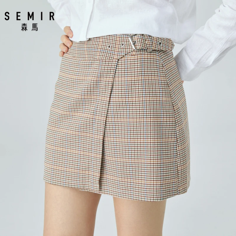 Юбка SEMIR Женская однотонная на пуговицах повседневная дизайнерская пляжная