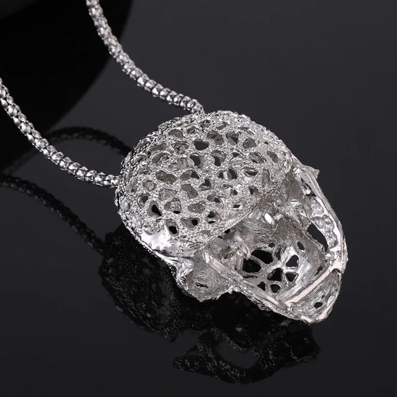 Модный бутик блестящее мужское ожерелье в виде черепа необычное длинное стиле