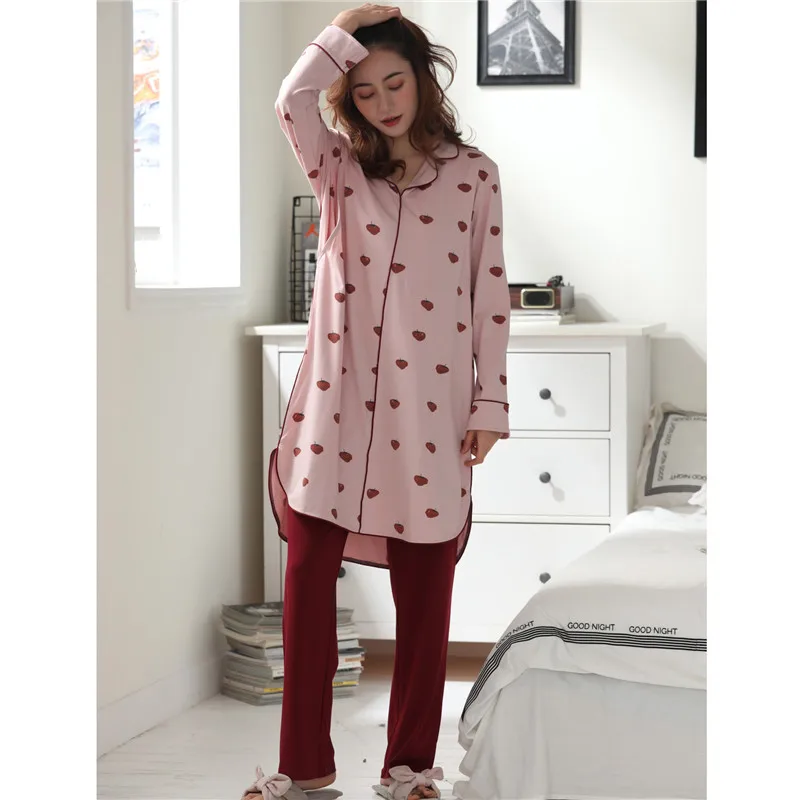 Пижамный комплект для беременных семейная одежда грудного вскармливания ночная