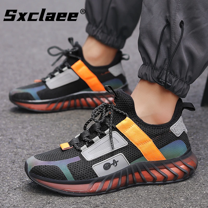 

Мужские кроссовки Sxclaee для активного отдыха и спорта, удобные дышащие и амортизирующие мужские кроссовки для бега, утолщенная подошва, разм...
