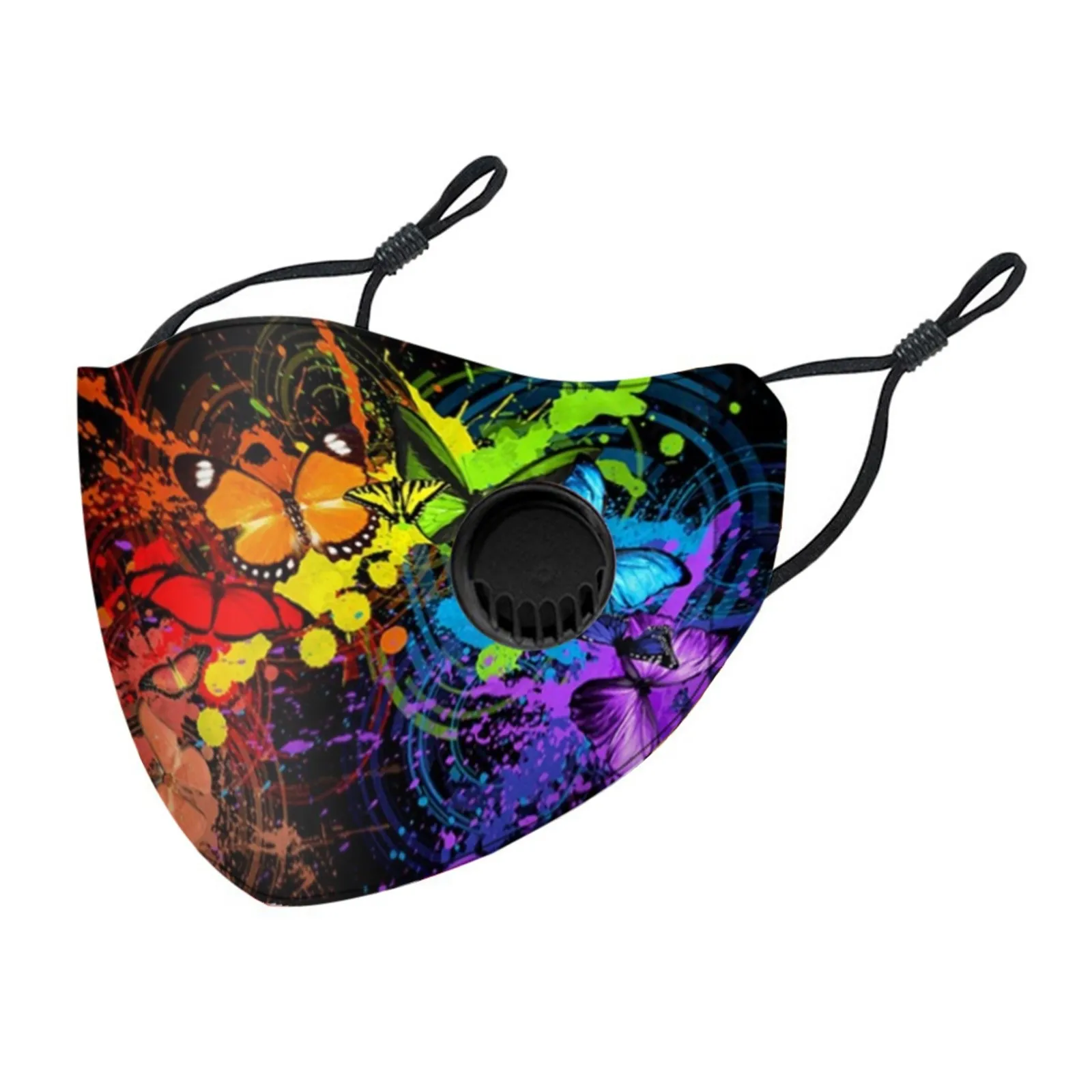 

1PC Masks Adult Protective Face Mask Fashion Butterfly Printed Cover Men Women Breathable Masque Adjustable Earloops Mascarillas