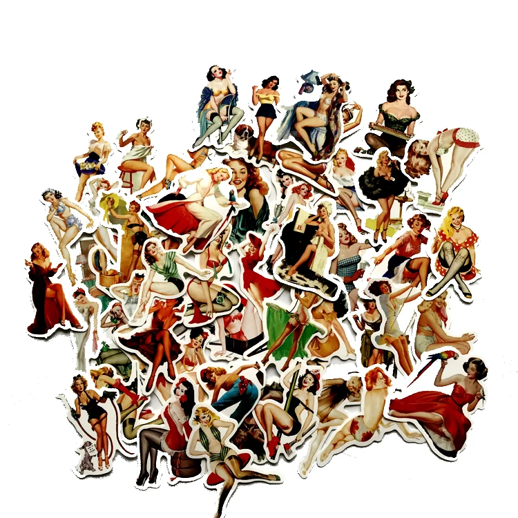 50 шт. классические ПВХ водонепроницаемые Ретро красивые наклейки красивая нога