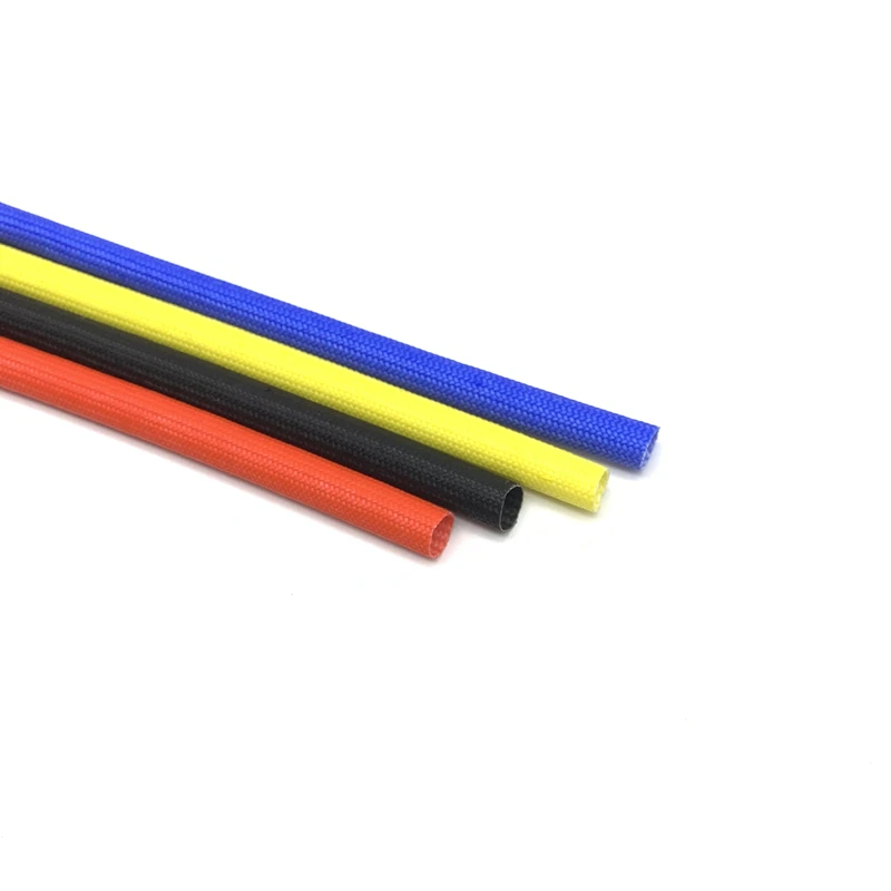 Труба из стекловолокна с кремнийсодержащей смолой, оплетенная силиконовой плетенкой, огнестойкая, изоляция из стекловолокна, защитная труба для кабеля, диаметр 1 ~ 30 мм, температура 200 градусов по Цельсию.