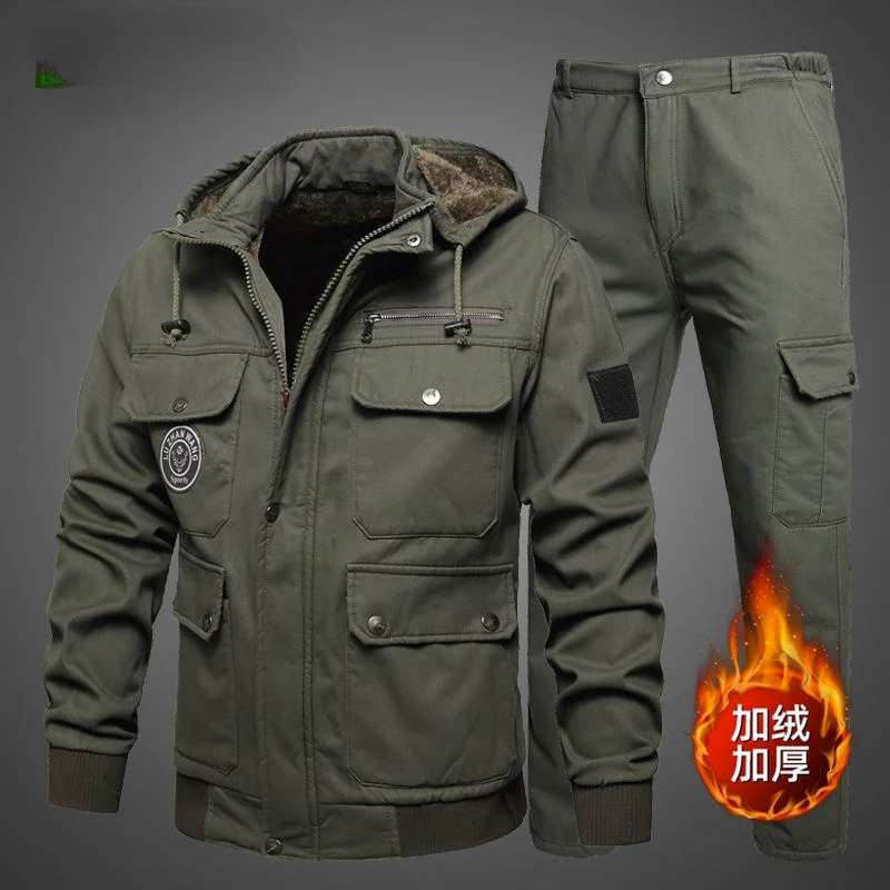 

Two-Piece Winter Men's Labor Insurance Service Auto Repair Welder Anti-Scalding, Wear-Resistant And Dirt-Resistant Camouflage Un