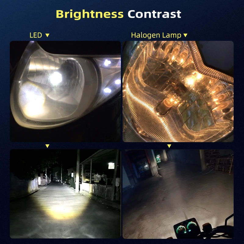 CNSUNNYLIGHT H4 LED Motorcycle Projector Lens H6 HS1 BA20D Bi Color Headlight Bulb 12000Lm Moto Fog DRL Dual Beam Interior Light |