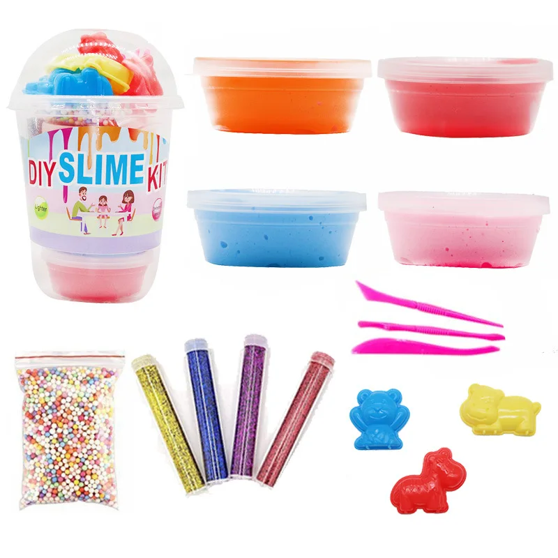 Цветной шарик из пенопласта блестящая пудра подвески новый набор для слайма