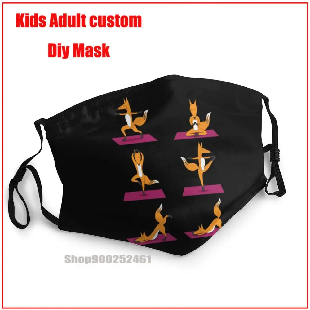 

Fox Yoga DIY face mask fashion mask for face masks washable reusable face mask adult mask pm2.5 funny pattem print grimace ghos