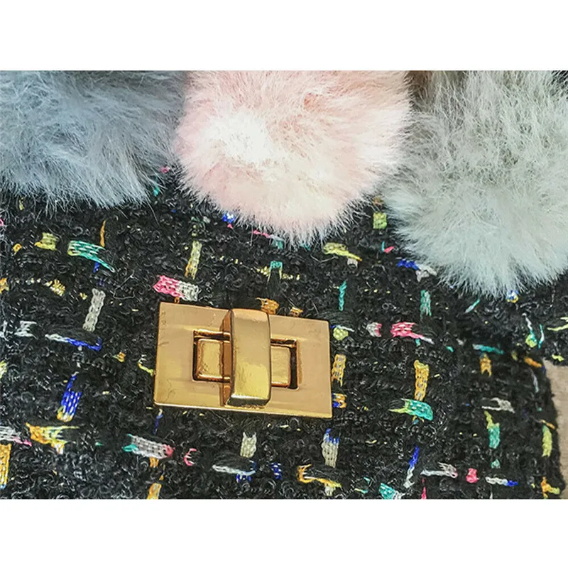 Детская сумка-тоут с помпоном для девочек милый мессенджер на плечо дорожная