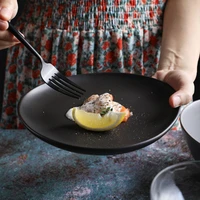 nordic creative ceramic steak salad plate japanese fruit snack plate ceramic tableware bowl set edible plate decorative tray