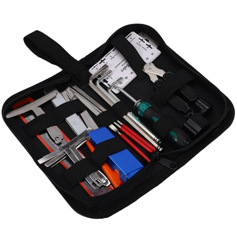 

Guitar Tool Kit Repairing Maintenance Tools String Organizer String Action Ruler Gauge Measuring Tool Hex Wrench Set Files Finge