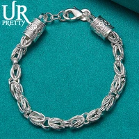 urpretty 925 sterling silver dragon head chain bracelet for man women wedding engagement party charm jewelry