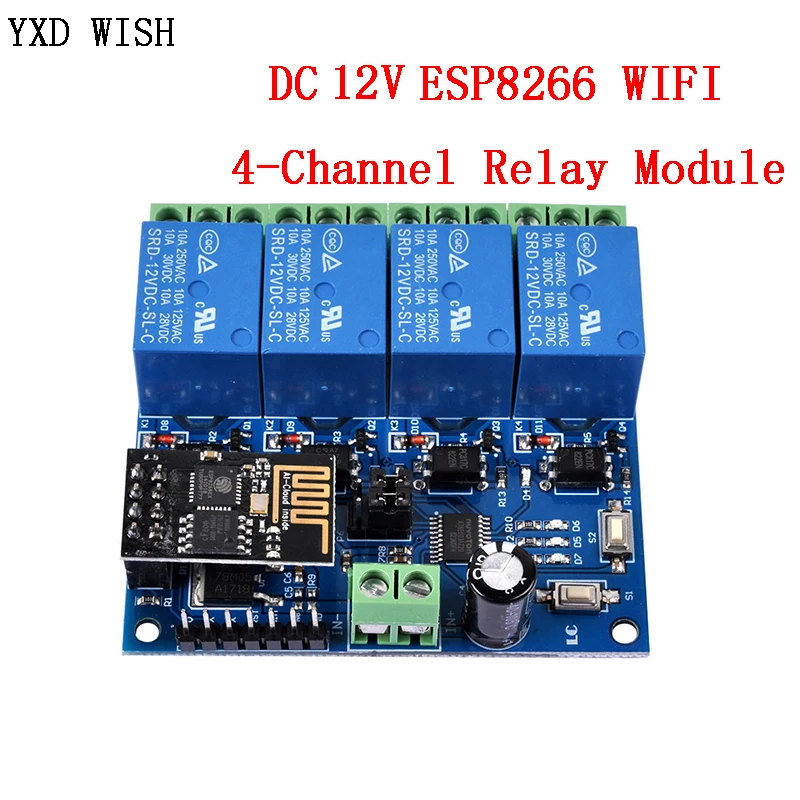 DC 12 V 4 WiFi реле канала модуль ESP8266 ESP-01 12 V модульный переключатель дистанционного Управление переключатель для умного дома IOT передачи чехол для телефона