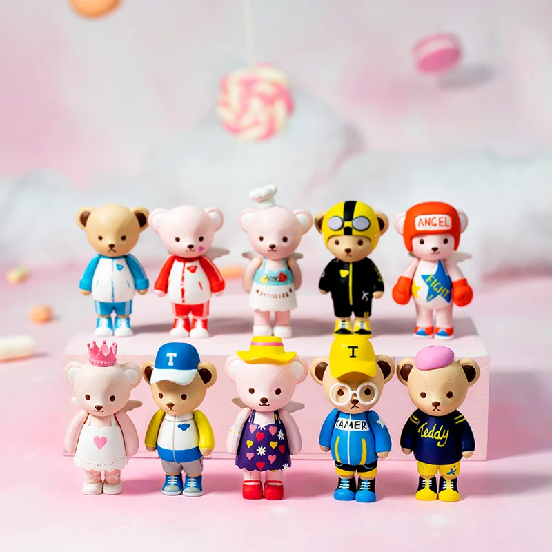 

DIY Teddy Dollhouse Miniature Wooden Doll House with Furnitures Model Building Kits Handmade Toys for Drop Shipping