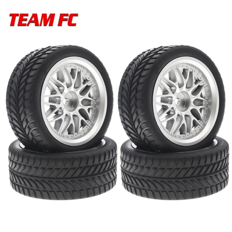 

4PCS 1/10 26mm Rubber Tire RC Racing Car Tires On Road Wheel Rim Fit For HSP HPI RC Car Part Diameter 66mm Tires 94123-94122