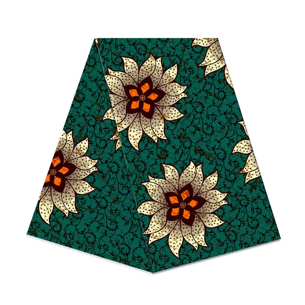 

Африканская ткань из натурального хлопка, приятная на ощупь ткань с восковым принтом, 6 ярдов, Анкара