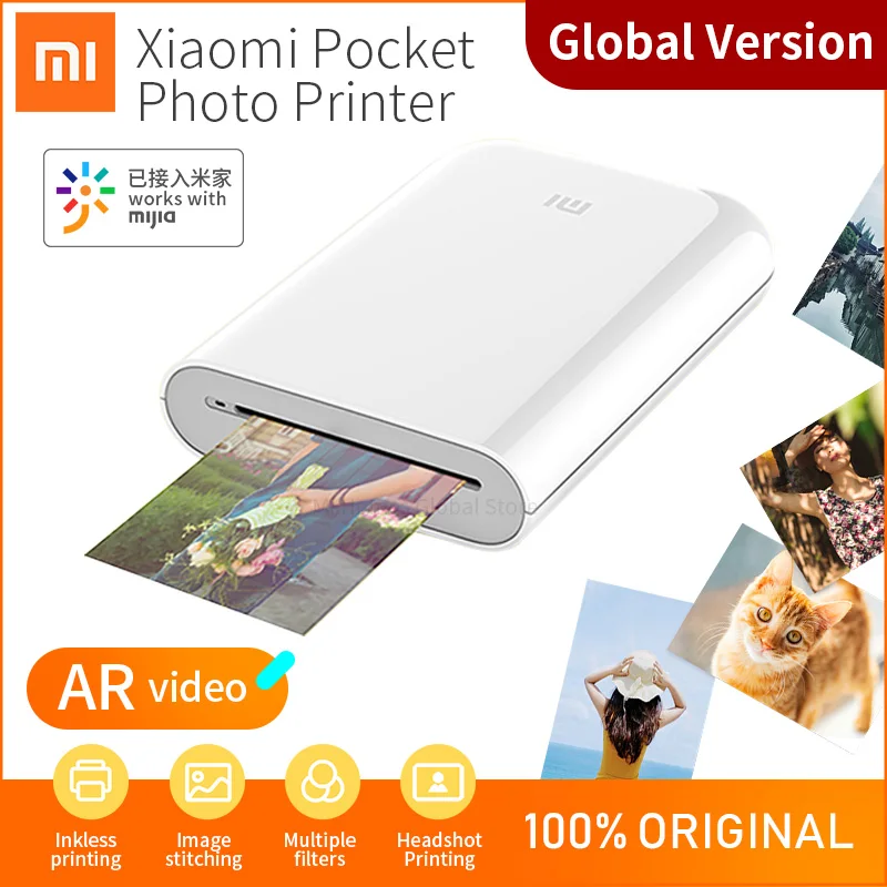 Глобальная версия Xiaomi Mijia Карманный принтер AR 300 точек/дюйм портативный