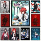 Аниме плакат серии Genshin Impact плакаты разбавленный Xiao Zhongli картина настенное Искусство украшение бар кавайный декор комнаты Холст плакат