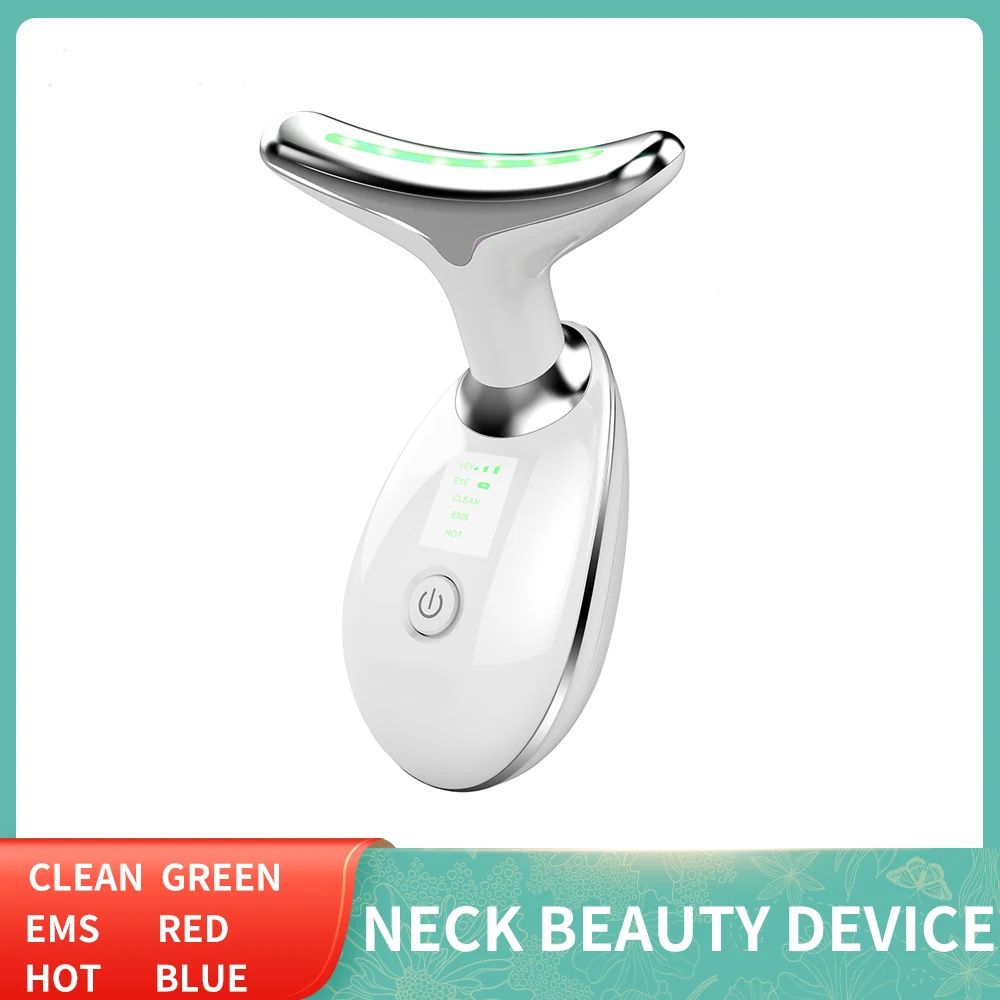 

Neck Anti Wrinkle Face Lifting Beauty Device LED Photon Therapy Skin Care EMS Tighten Massager Reduce Double Chin WrinkleRemoval