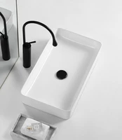 ceramic above counter basin square bathroom hotel washbasin simple ultra thin art sink
