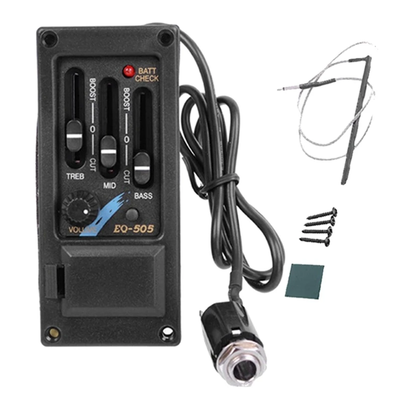 

EQ-505 гитарное седло звукосниматель 3 полосы EQ эквалайзер левая рука Акустическая гитара система предварительного усиления эквалайзер пьезо